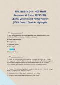 -  BSN 246&sol; BSN 246 - HESI Health Assessment V2 &lpar;Latest 2025&sol; 2026 Update&rpar; Questions and Verified Answers &vert;100&percnt; Correct&vert; Grade A- Nightingale       - 
