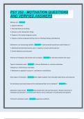 PSY 352 - MOTIVATION QUESTIONS AND VERIFIED ANSWERS