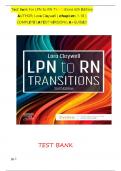  Test Bank For LPN to RN TrANSitions 6th Edition AUTHOR&semi; Lora Claywell &lpar; chapters 1-18 &rpar; COMPLETE LATEST VERSION A&plus;GUIDE&sol;&sol;