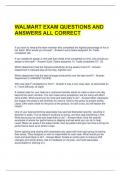 WALMART EXAM QUESTIONS AND ANSWERS ALL CORRECT 