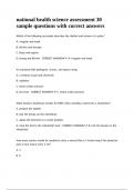 national health science assessment 30 sample questions with correct answers
