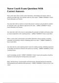 Nurse Coach Exam Questions With Correct Answers