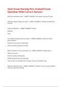 State Exam Nursing New Zealand Exam Questions With Correct Answers 