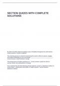 SECTION QUIZES WITH COMPLETE SOLUTIONS