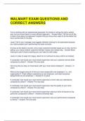 WALMART EXAM QUESTIONS AND CORRECT ANSWERS 
