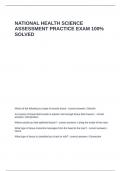 NATIONAL HEALTH SCIENCE ASSESSMENT PRACTICE EXAM 100- SOLVED