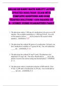 RELIAS RN BASIC MATH ABILITY LATEST  UPDATED 2025&sol;2026  EXAM WITH  COMPLETE QUESTIONS AND SURE VERIFIED SOLUTIONS 100&percnt; GRADED AT A&plus; SCORE&excl;&excl; SUSRE GUARANTEED PASS&excl;&excl;    