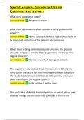 Special Surgical Procedures I Exam Questions And Answers&period;docx