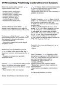 NYPD Auxiliary Final Study Guide with correct Answers