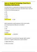Intro to Surgical Technology Final Part 1 Questions And Answers&period;docx