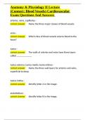 Anatomy & Physiology II Lecture &lpar;Connect Blood Vessels&rpar; Cardiovascular Exam Questions And Answers&period;docx