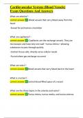 Cardiovascular System &lpar;Blood Vessels&rpar; Exam Questions And Answers&period;docx