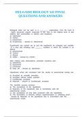 DELGADO BIOLOGY 141 FINAL QUESTIONS AND ANSWERS