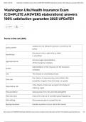 Washington Life&sol;Health Insurance Exam &lpar;COMPLETE ANSWERS elaborations&rpar; answers 100&percnt; satisfaction guarantee 2025 UPDATE&excl;&excl;
