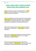 FINAL EXAM CRCST CERTIFICATION  QUESTIONS AND ANSWERS 2025 