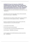 USAREUR Driving Test Questions EXAM 2025 COMPREHENSIVE EXAM QUESTIONS &vert;FREQUENTLY TESTED QUESTIONS &vert;RECENTLY TESTING REAL EXAM QUESTIONS&vert;VERIFIED SOLUTIONS &lpar;100&percnt; CORRECT&rpar;