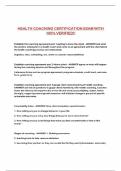 HEALTH COACHING CERTIFICATION EXAM WITH 100&percnt; VERIFIED&excl;&excl;
