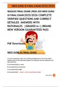 NSG233 FINAL EXAM &sol;NSG 233 MED SURG  III FINAL EXAM  2025&sol;2026 COMPLETE  VERIFIED QUESTIONS AND CORRECT  DETAILED  ANSWERS WITH  RATIONALES  &vert;GRADED A&plus;&vert;&vert;BRAND  NEW VERSION GUARANTEED PASS  