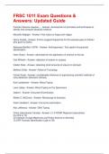 FRSC 1011 Exam Questions & Answers&colon; Updated Guide