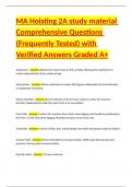 MA Hoisting 2A study material Comprehensive Questions &lpar;Frequently Tested&rpar; with Verified Answers Graded A&plus;
