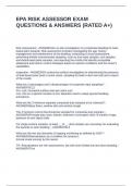 EPA RISK ASSESSOR EXAM QUESTIONS & ANSWERS &lpar;RATED A&plus;&rpar;