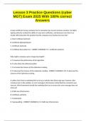 Lesson 3 Practice Questions &lpar;cyber MGT&rpar; Exam 2025 With 100&percnt; correct Answers