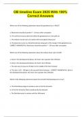 OB timeline Exam 2025 With 100&percnt; Correct Answers