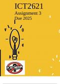 ICT2621 Assignment 3 &lpar;COMPLETE ANSWERS&rpar; Due 2025