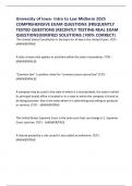 University of Iowa- Intro to Law Midterm 2025 COMPREHENSIVE EXAM QUESTIONS &vert;FREQUENTLY TESTED QUESTIONS &vert;RECENTLY TESTING REAL EXAM QUESTIONS&vert;VERIFIED SOLUTIONS &lpar;100&percnt; CORRECT&rpar;