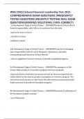 WGU D023 School Financial Leadership Test 2025 COMPREHENSIVE EXAM QUESTIONS &vert;FREQUENTLY TESTED QUESTIONS &vert;RECENTLY TESTING REAL EXAM QUESTIONS&vert;VERIFIED SOLUTIONS &lpar;100&percnt; CORRECT&rpar;