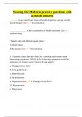 Nursing 432 Midterm practice questions with accurate answers