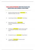TDLR LASH EXTENSION WRITTEN EXAM 2025  QUESTIONS AND CORRECT SOLUTIONS