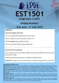 EST1501 Assignment 1 (ANSWERS) 2025 - DISTINCTION GUARANTEED