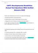 CAPT&colon; Developmental Disabilities &sol;Actual Test Questions With Verified Answers 2025
