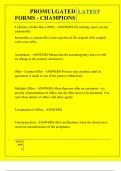 PROMULGATED FORMS - CHAMPIONS QUESTIONS AND ANSWERS 2025