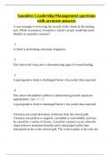  Saunders Leadership & Management &ndash; NCLEX Review Questions with Rationales &ndash; Complete Q&A Set for Nursing Exam Prep