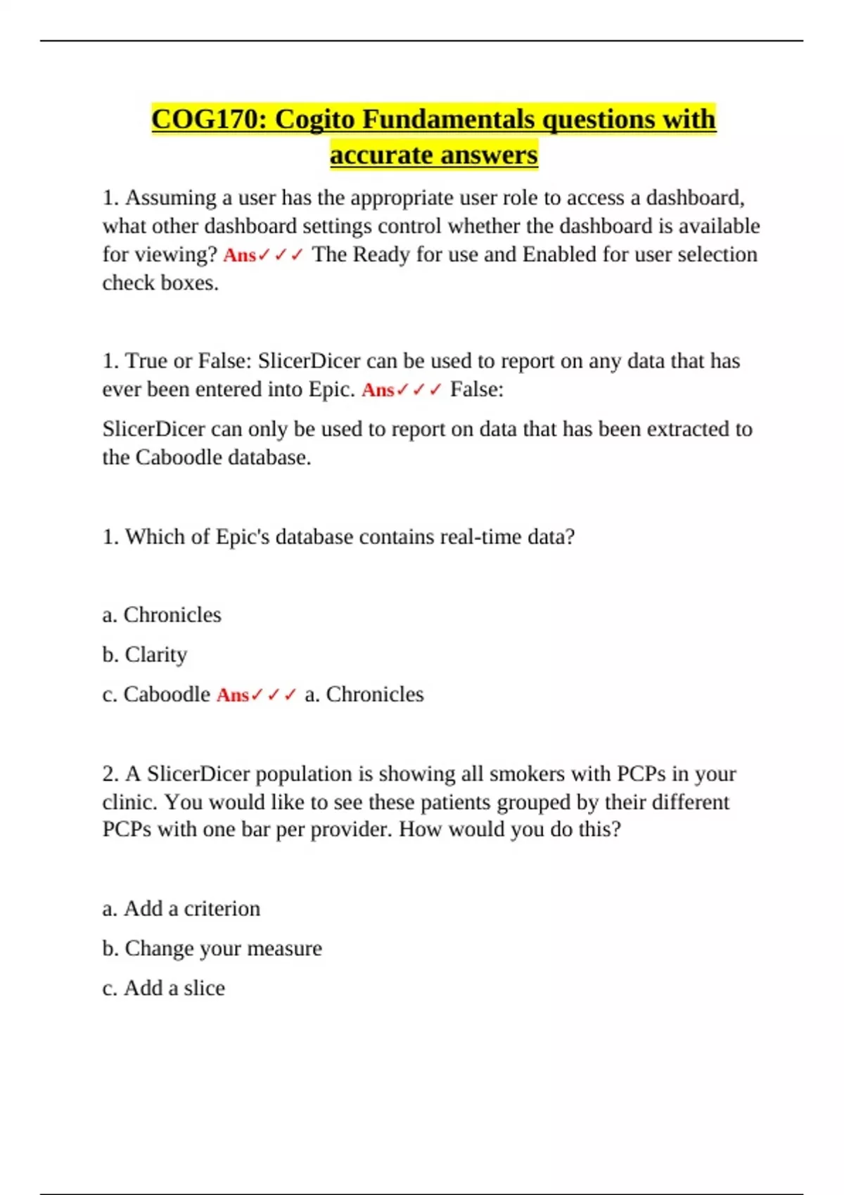 COG170 – Cogito Fundamentals Epic Reporting Certification Q&A ...