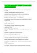 UTA PATHO FINAL EXAM QUESTIONS AND ANSWERS