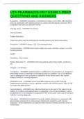 UTA PHARMACOLOGY EXAM 1 PREP QUESTIONS AND ANSWERS