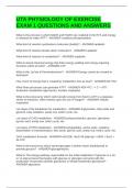 UTA PHYSIOLOGY OF EXERCISE EXAM 1 QUESTIONS AND ANSWERS