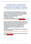 FNP PEDIATRIC EXAM 2025&sol;2026 QUESTION BANK NEWEST 1000&plus; QUESTIONS AND CORRECT ANSWERS &vert; A&plus; GRADE GUARANTEED STUDY SET