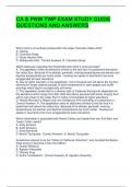 CA & PNW TWP EXAM STUDY GUIDE QUESTIONS AND ANSWERS