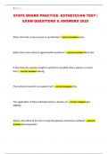 STATE BOARD PRACTICE- ESTHETICIAN TEST &vert; EXAM QUESTIONS & ANSWERS 2025