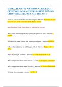 MASSACHUSETTS PLUMBING CODE EXAM QUESTIONS AND ANSWERS LATEST 2025-2026 UPDATE &vert;EXCELLENCY ALL THE WAY