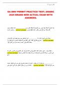 GA DMV PERMIT PRACTICE TEST&semi; ARABIC  2025 BRAND NEW ACTUAL EXAM WITH  ANSWERS&period; 