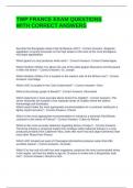 TWP FRANCE EXAM QUESTIONS WITH CORRECT ANSWERS