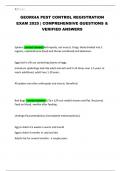 GEORGIA PEST CONTROL REGISTRATION EXAM 2025 &vert; COMPREHENSIVE QUESTIONS & VERIFIED ANSWERS