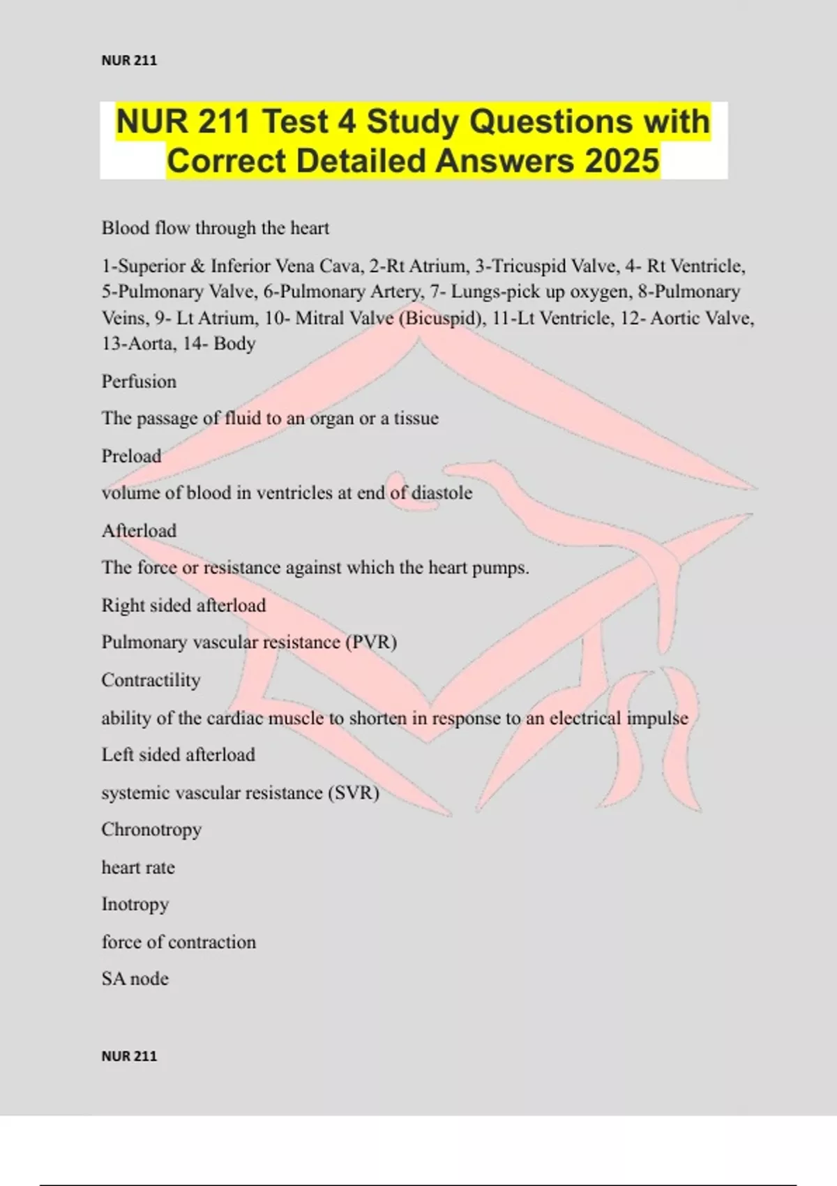 NUR 211 Test 4 Study Questions with Correct Detailed Answers 2025 - NUR ...
