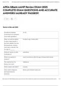 APEA QBank AANP Review EXAM 2025 COMPLETE EXAM QUESTIONS AND ACCURATE ANSWERS &vert;ALREADY PASSED&excl;&excl;