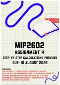 MIP2602 Assignment 4 Memo &vert; Due 15 August 2025